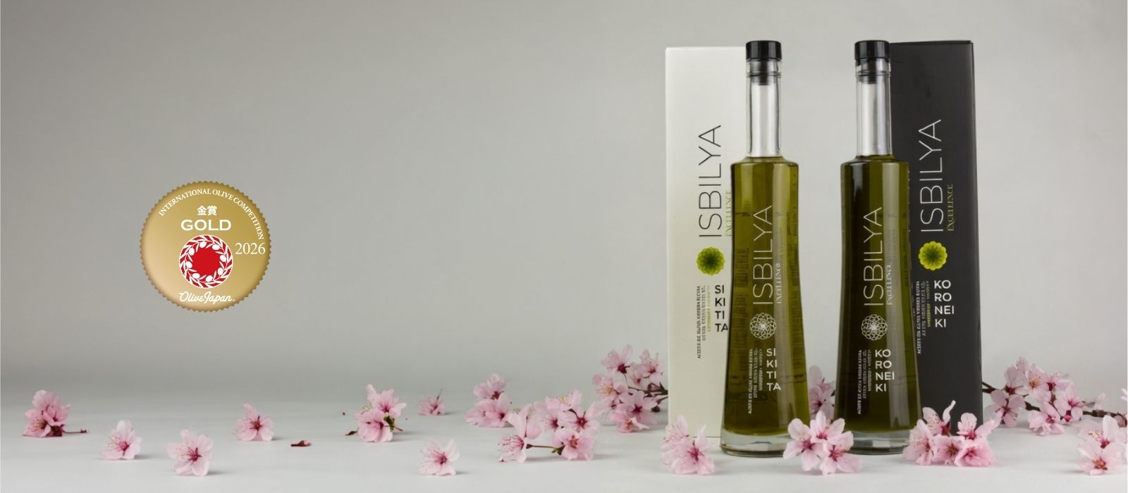 Medalla de oro para nuestros SIKITITA Y KORONEIKI en OLIVE JAPAN 2026 International Olive Oil Competiton<br />
 Aceite de oliva virgen extra Isbilya